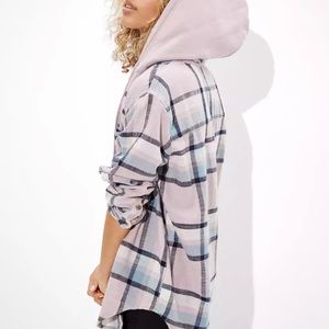 AE over sized flannel hoodie